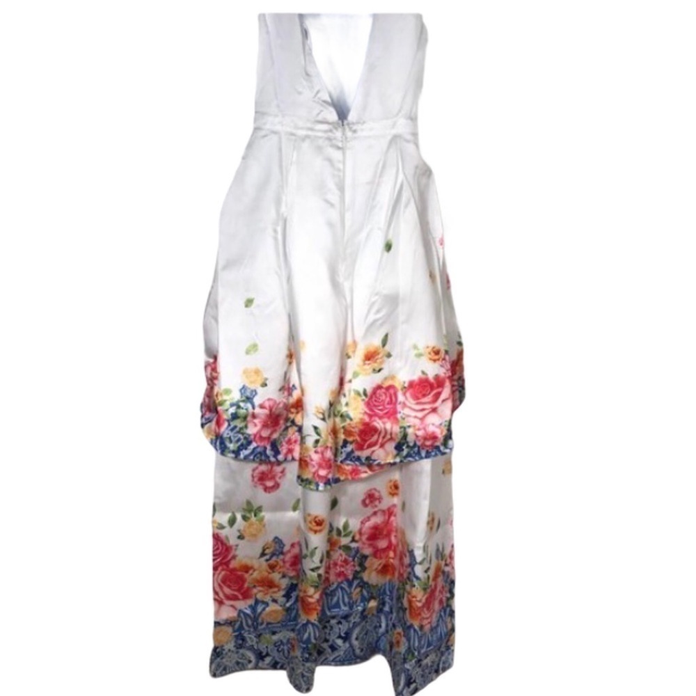 Floral Maxi Dress Party Gown Size L New - Picture 10 of 13